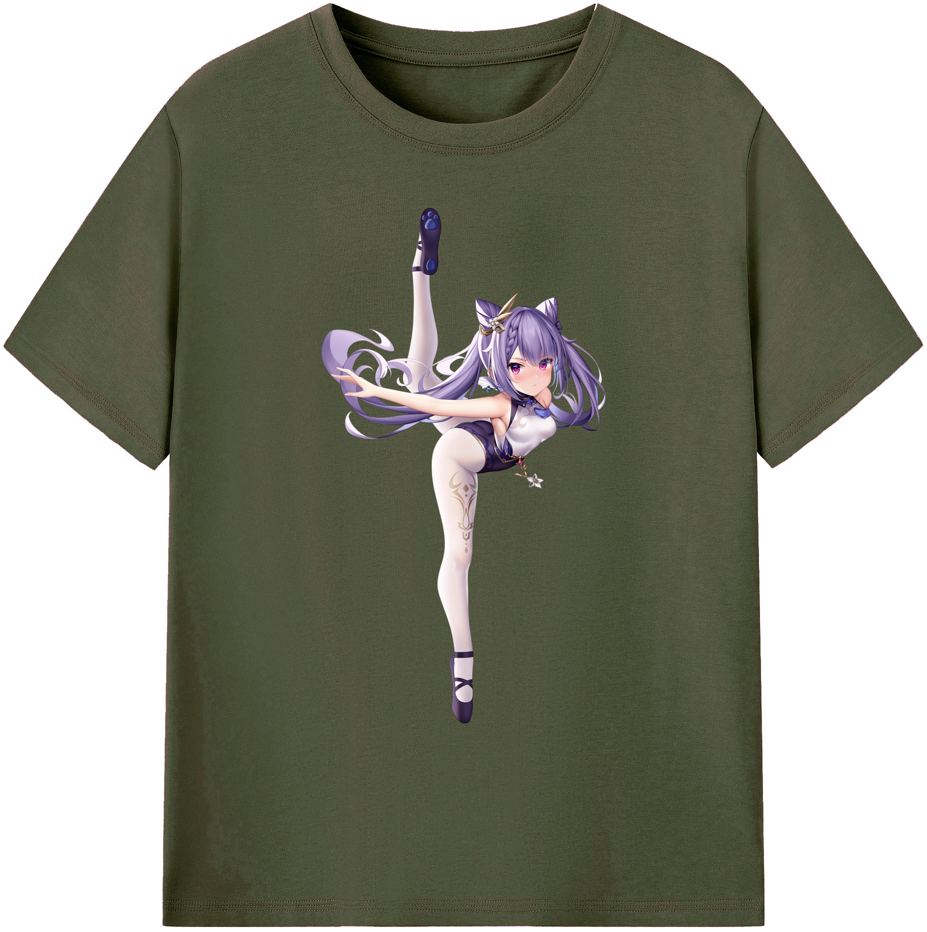 げんし神 刻晴 こくせい genshin Kokusei 綿100％ メンズ半袖Tシャツ｜肌触りやわらか＆通気性